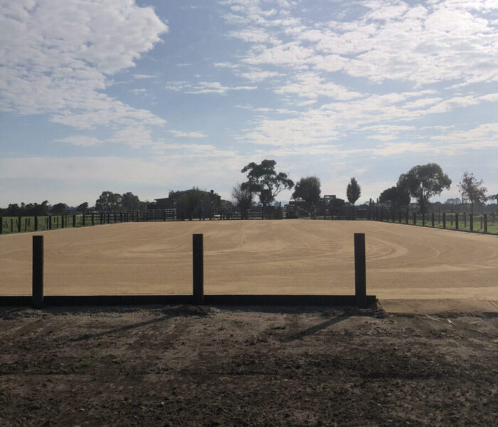 Dressage arena construction built by experienced operator